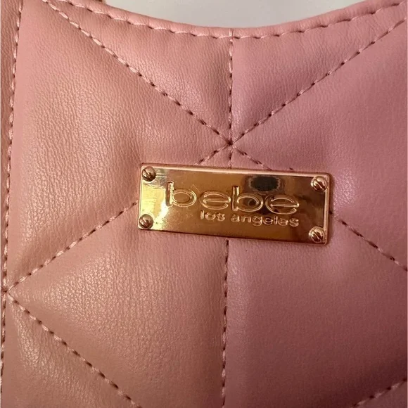 bebe Quilted Pink Tassel Top-Handle Handbag - Picture 2 of 4